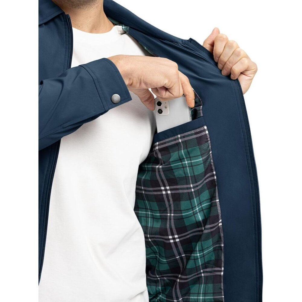 Men's Stylish Jackets Lightweight 01 Navy Blue Coat Front Closure Zip Pockets - Picture 4 of 8